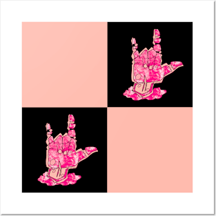 I Love You - Sign Language Pink Pattern Posters and Art